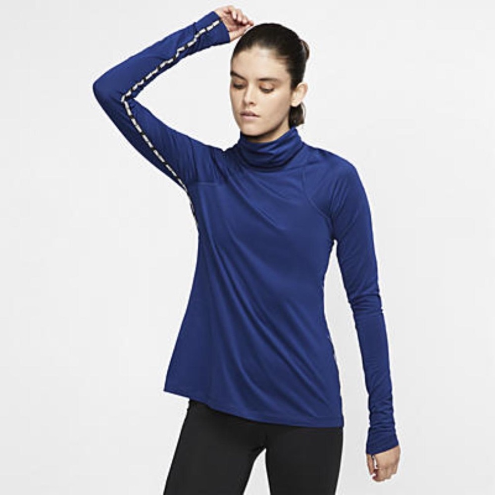 Nike Blue Long-Sleeve Turtleneck Funnel neck Athletic Top